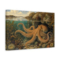 Side Mockup 4. Nature Octopus Underwater Octopus shown as stretched canvas wall art