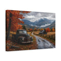 Side Mockup 4. Nature Old Truck Autumn Landscape Truck shown as stretched canvas wall art