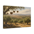 Side Mockup 4. Nature Olive Grove Green Landscape shown as stretched canvas wall art
