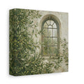 Side Mockup 2. Nature Olive Tree Olive Green Window shown as stretched canvas wall art