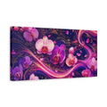 Side Mockup 3. Nature Orchids Vibrant Orchid Art shown as stretched canvas wall art