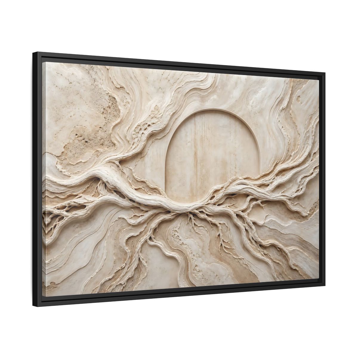 Side Mockup 13. Nature Organic Textures Beige Organic Textures shown as stretched canvas wall art