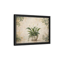 Side Mockup 6. Nature Peace Lily Green And Beige shown as stretched canvas wall art