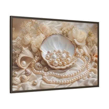 Side Mockup 8. Nature Pearls Pearl And Cream shown as stretched canvas wall art