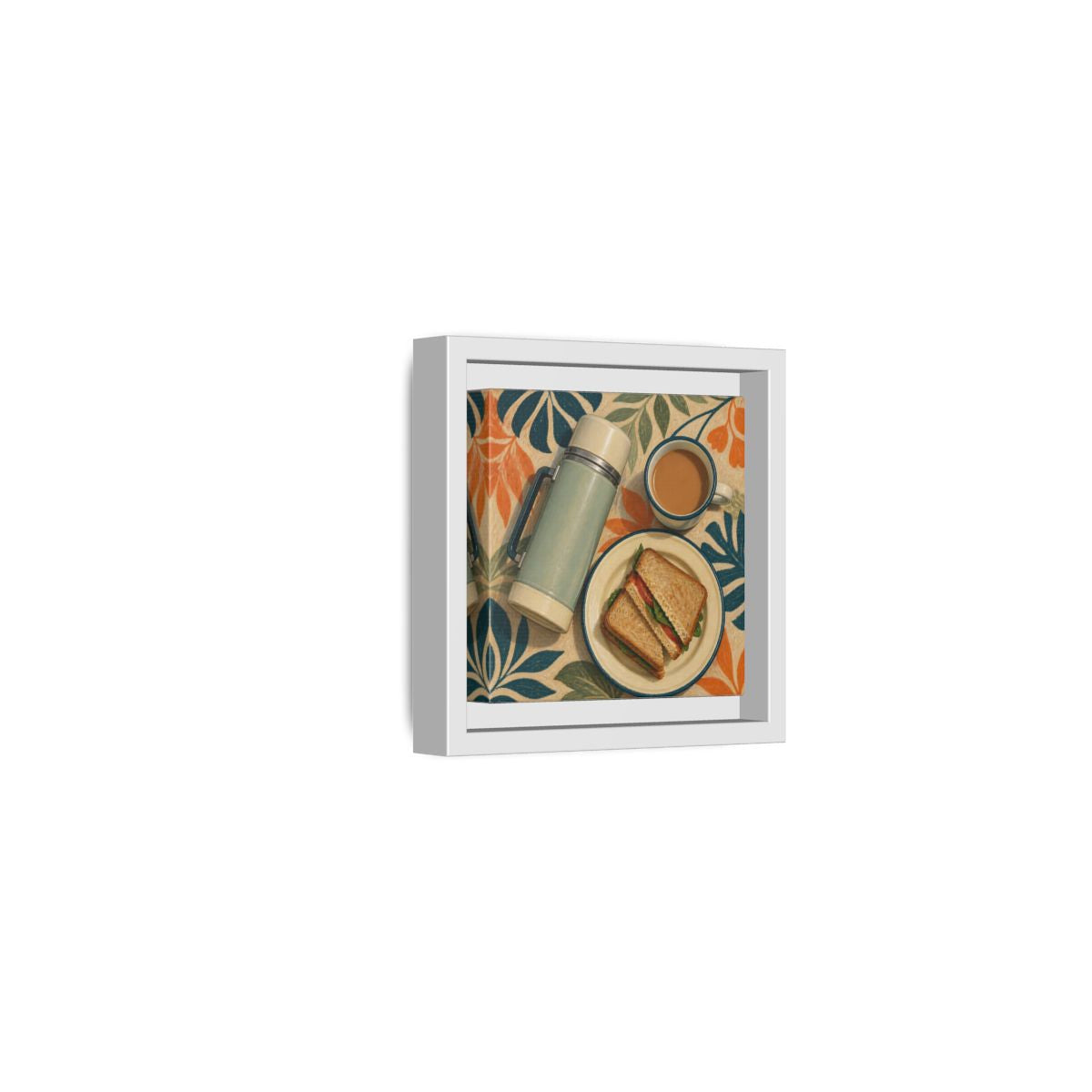 Side Mockup 22. Nature Picnic Lunch Vintage Picnic shown as stretched canvas wall art