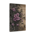 Side Mockup 4. Nature Pink Blossoms Pink Floral Bamboo shown as stretched canvas wall art