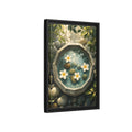 Side Mockup 6. Nature Plumeria Flowers Zen Plumeria shown as stretched canvas wall art