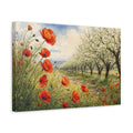 Side Mockup 4. Nature Poppies Poppy Field Landscape shown as stretched canvas wall art