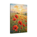 Side Mockup 4. Nature Poppies Poppy Field Sunset shown as stretched canvas wall art