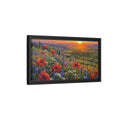 Side Mockup 8. Nature Poppy Field Red Poppy Sunset shown as stretched canvas wall art