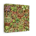 Side Mockup 2. Nature Potted Plants Green Potted Plants shown as stretched canvas wall art