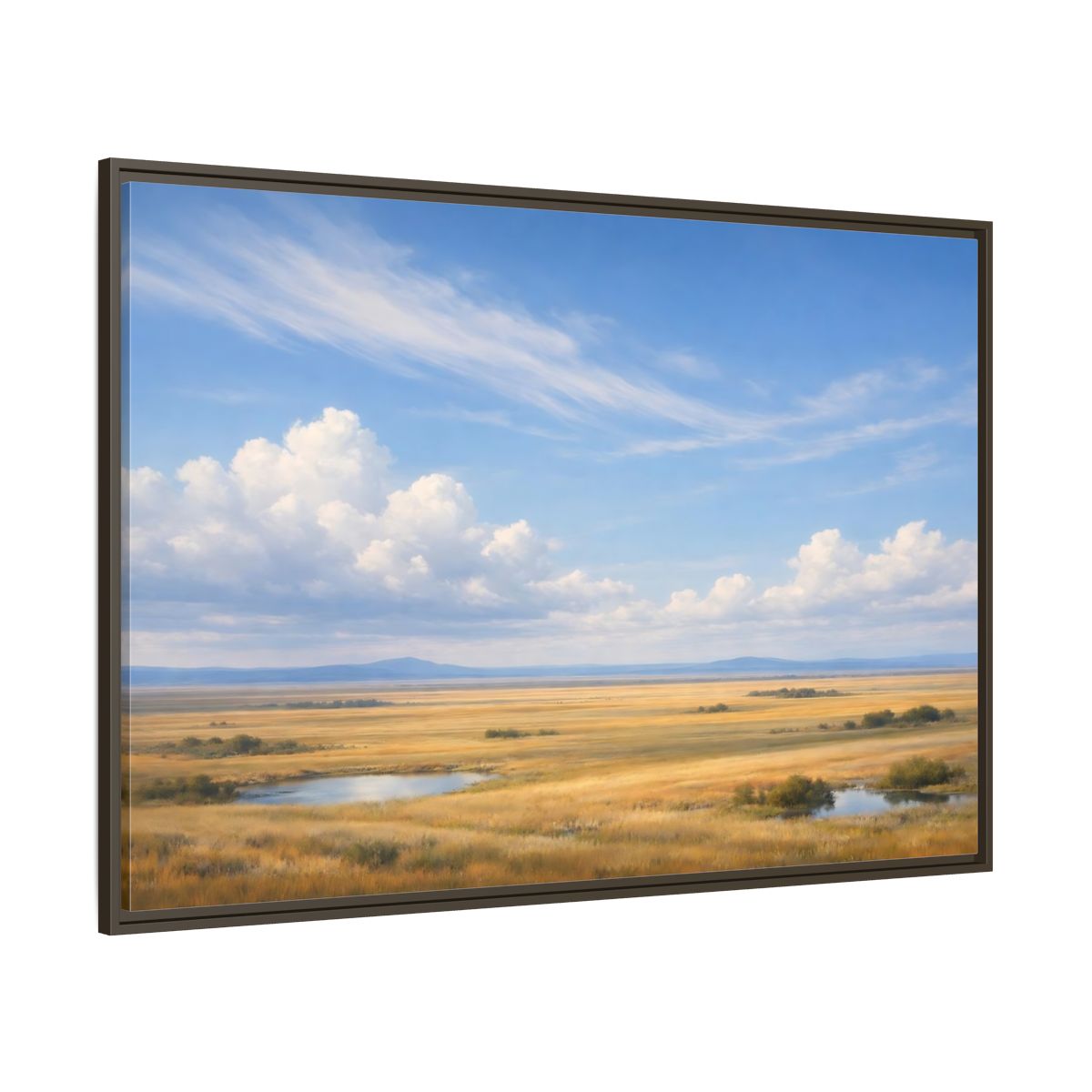 Side Mockup 8. Nature Prairie Landscape Golden Prairie shown as stretched canvas wall art