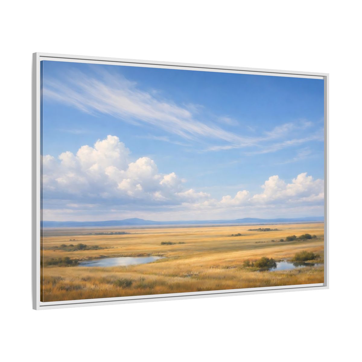 Side Mockup 7. Nature Prairie Landscape Golden Prairie shown as stretched canvas wall art