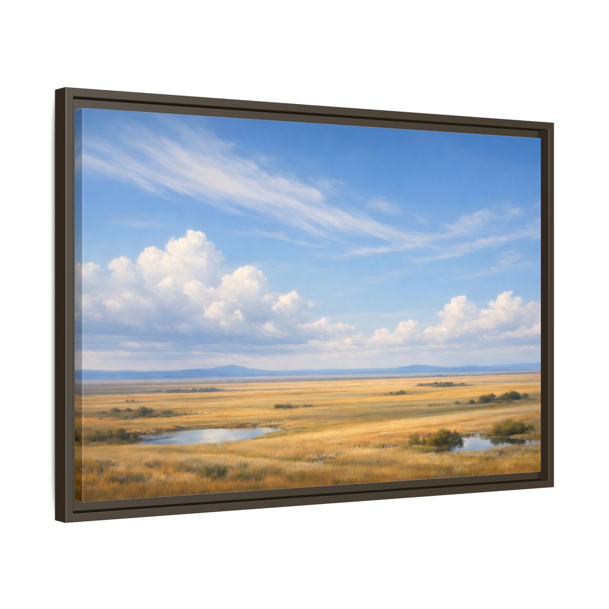 Side Mockup 11. Nature Prairie Landscape Golden Prairie shown as stretched canvas wall art