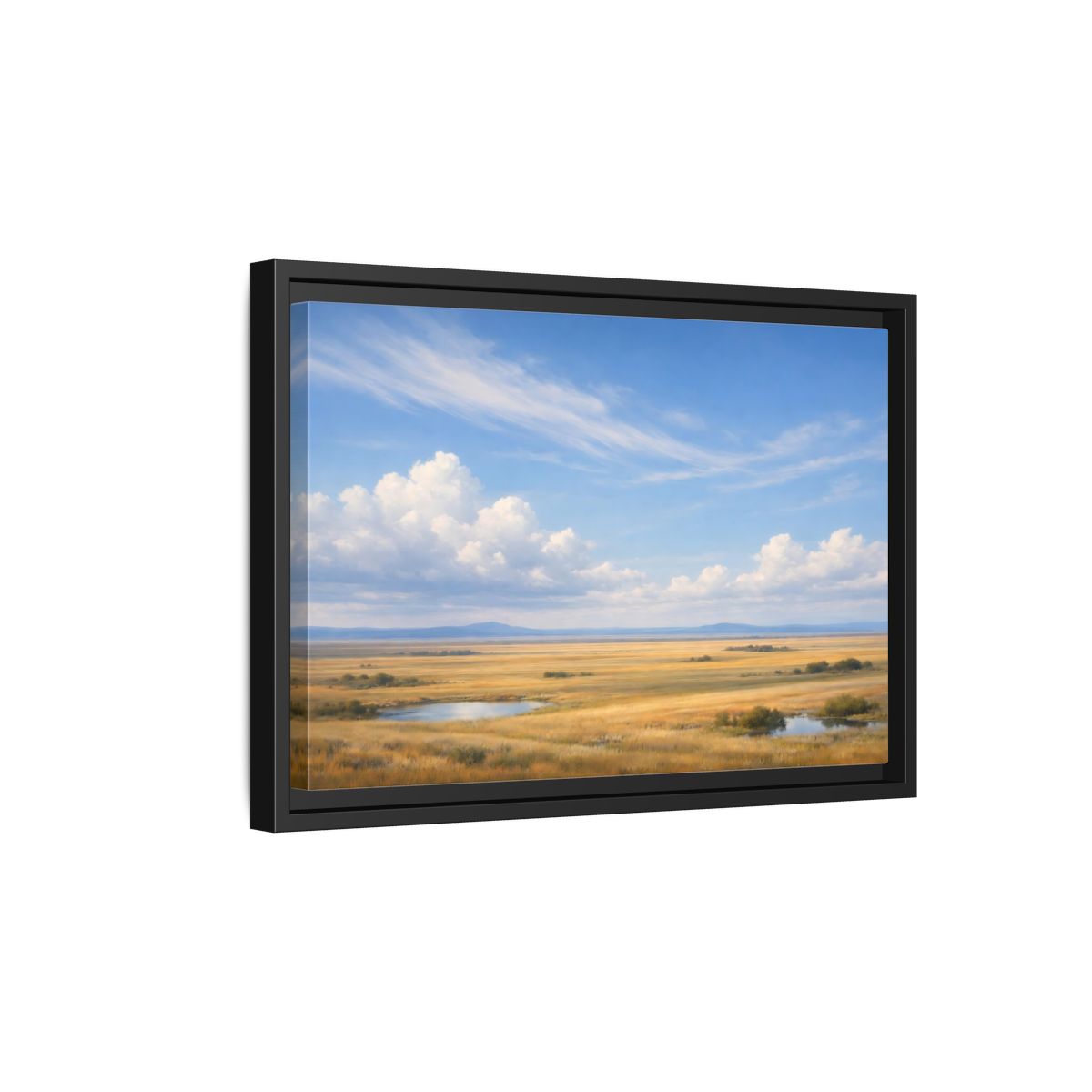 Side Mockup 6. Nature Prairie Landscape Golden Prairie shown as stretched canvas wall art