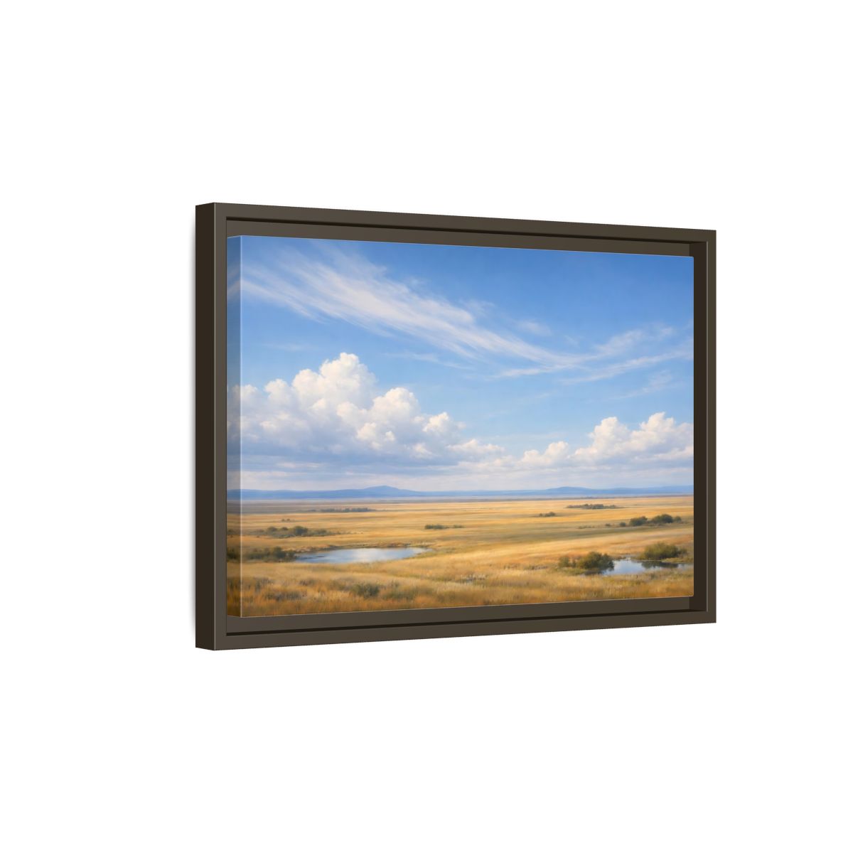 Side Mockup 5. Nature Prairie Landscape Golden Prairie shown as stretched canvas wall art