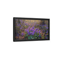 Side Mockup 8. Nature Purple Violets Purple Violets shown as stretched canvas wall art
