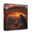 Side Mockup 2. Nature Raven Orange Sunset shown as stretched canvas wall art