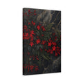 Side Mockup 4. Nature Red Flowers Red And Dark shown as stretched canvas wall art
