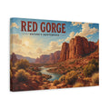 Side Mockup 4. Nature Red Gorge Red Canyon shown as stretched canvas wall art