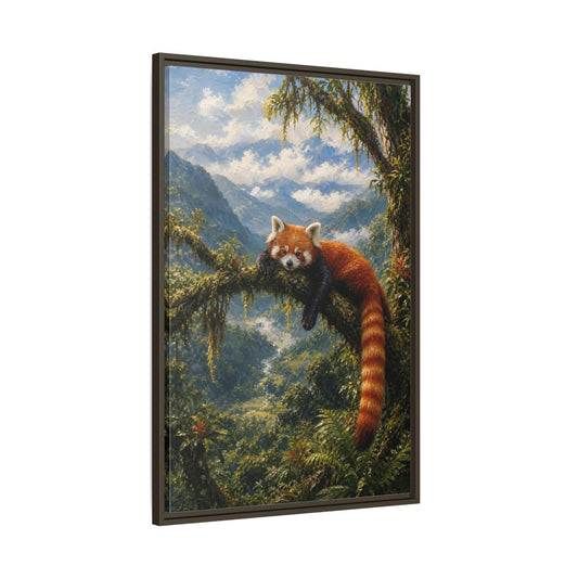 Main Mockup. Nature Red Panda Red Panda Jungle shown as stretched canvas wall art