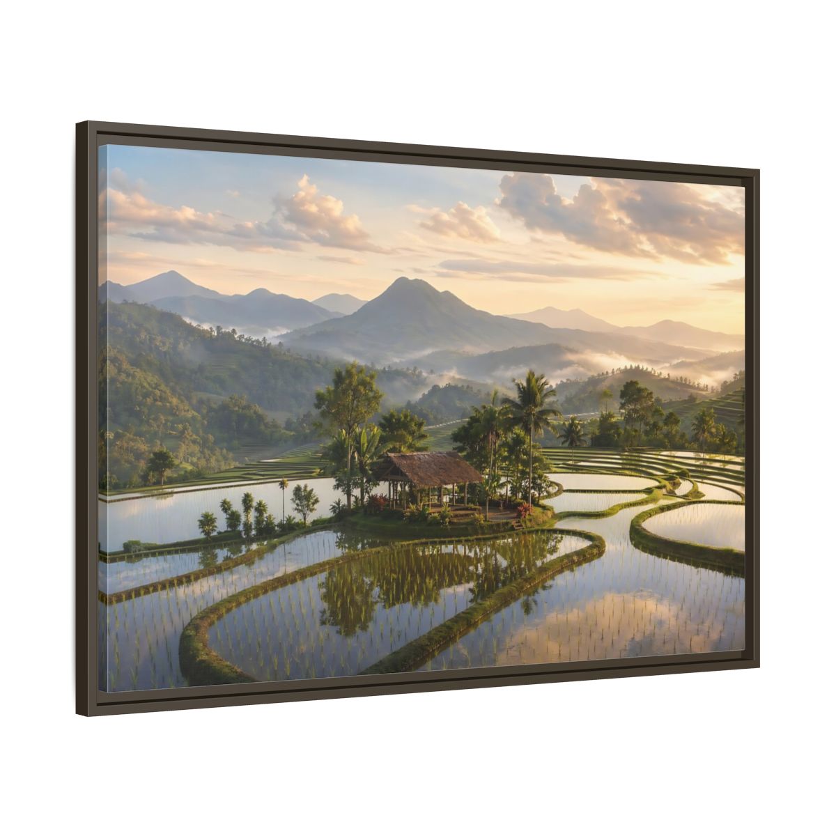 Main Mockup. Nature Rice Terraces Tropical Rice Fields shown as stretched canvas wall art