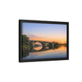 Side Mockup 6. Nature River Bridge Sunset Bridge View shown as stretched canvas wall art