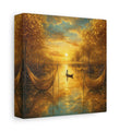 Side Mockup 2. Nature River Scene Golden River Landscape shown as stretched canvas wall art