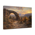 Side Mockup 4. Nature Rock Arch Desert Sunset shown as stretched canvas wall art