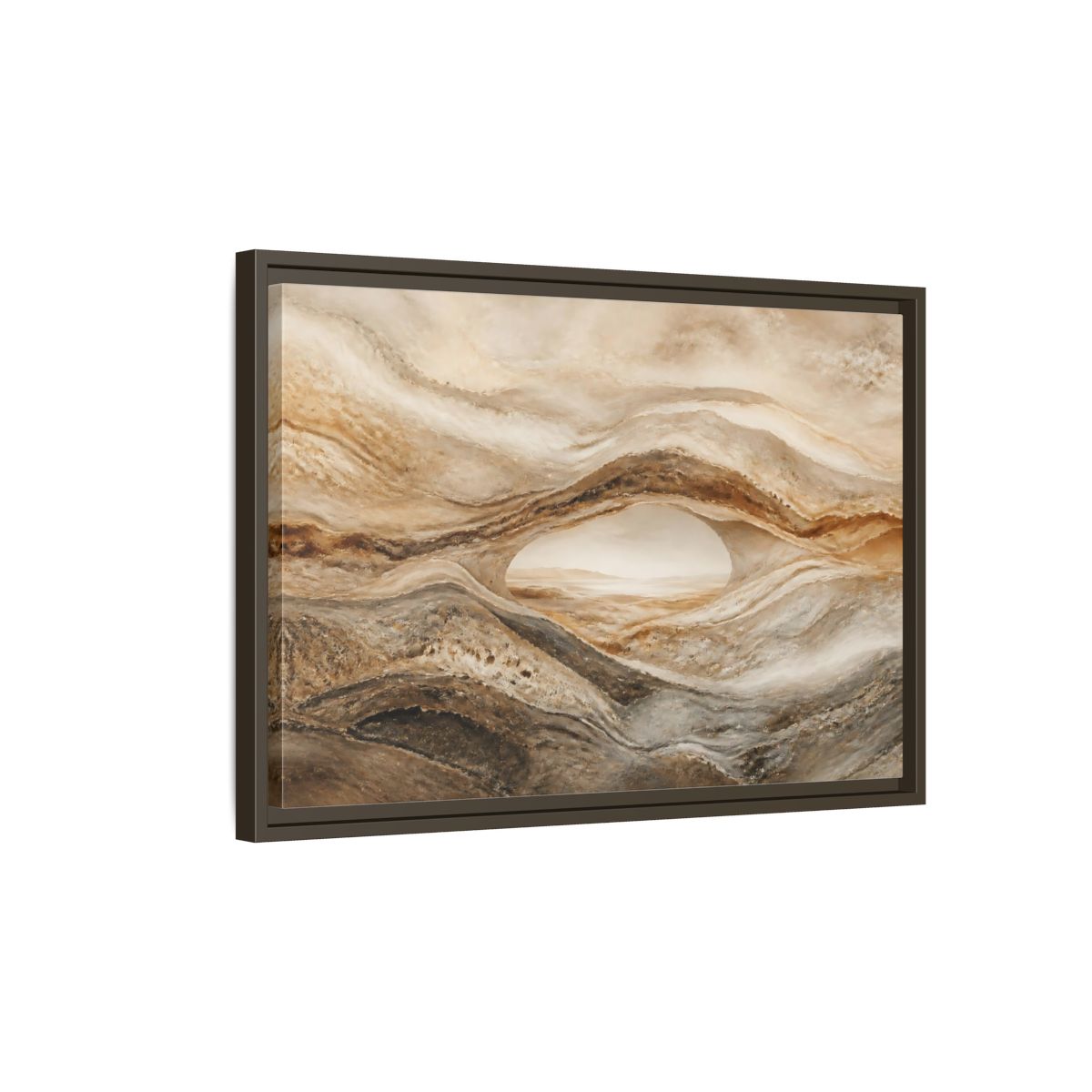 Side Mockup 2. Nature Rock Arch Earthy Rock Arch shown as stretched canvas wall art
