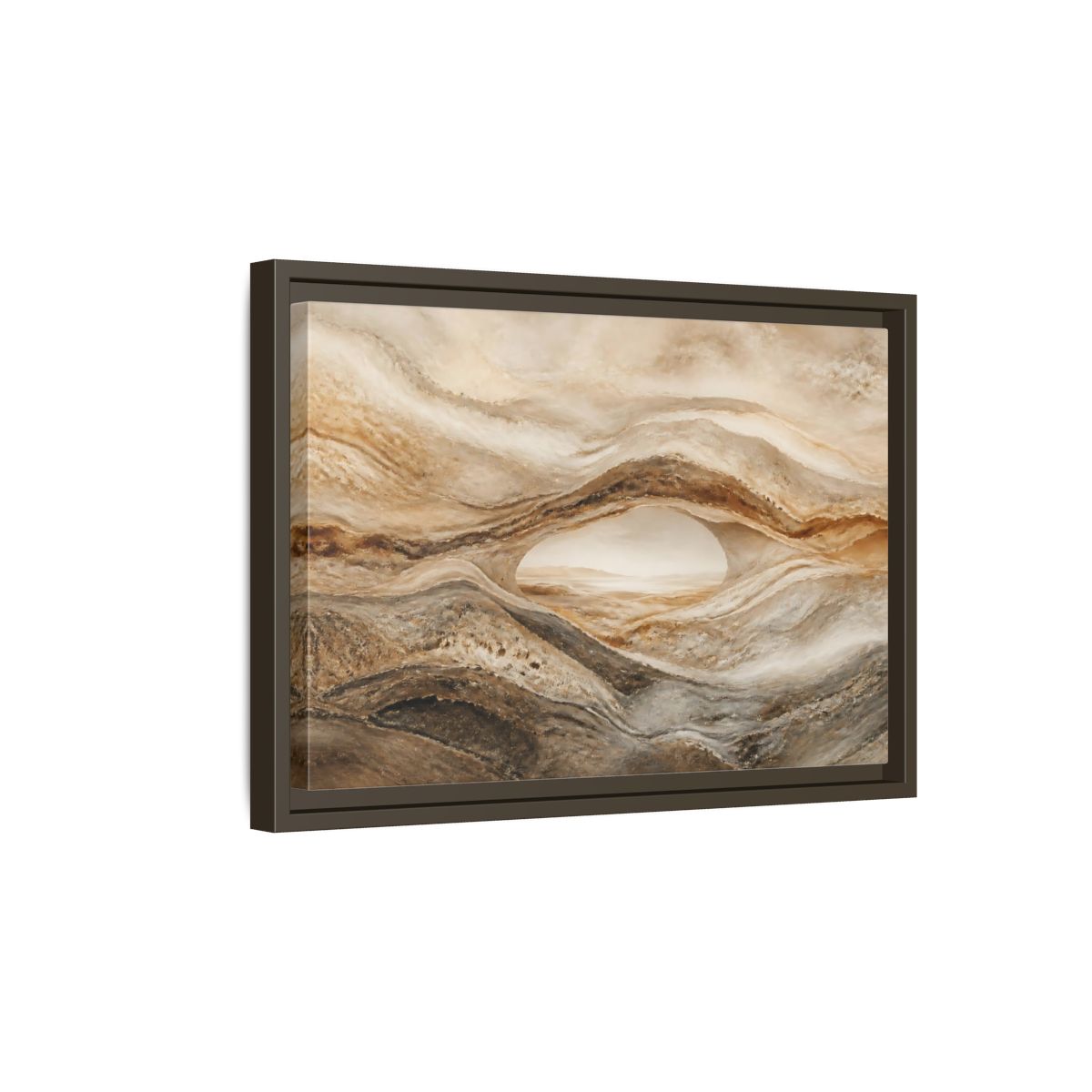 Side Mockup 5. Nature Rock Arch Earthy Rock Arch shown as stretched canvas wall art