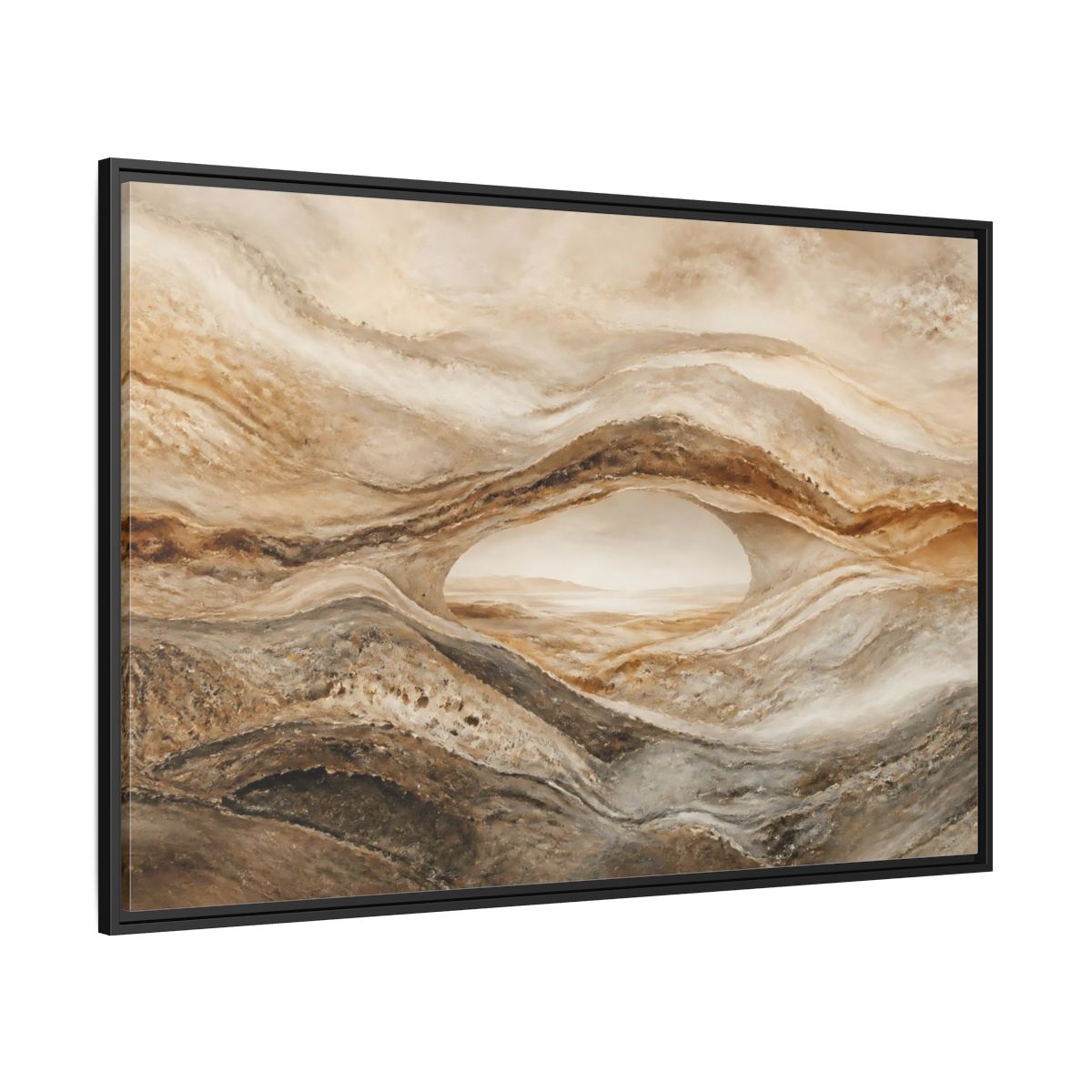 Side Mockup 12. Nature Rock Arch Earthy Rock Arch shown as stretched canvas wall art