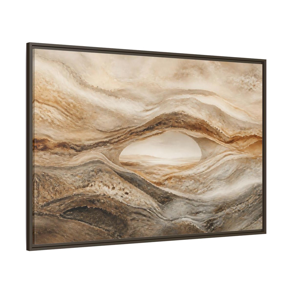 Side Mockup 8. Nature Rock Arch Earthy Rock Arch shown as stretched canvas wall art