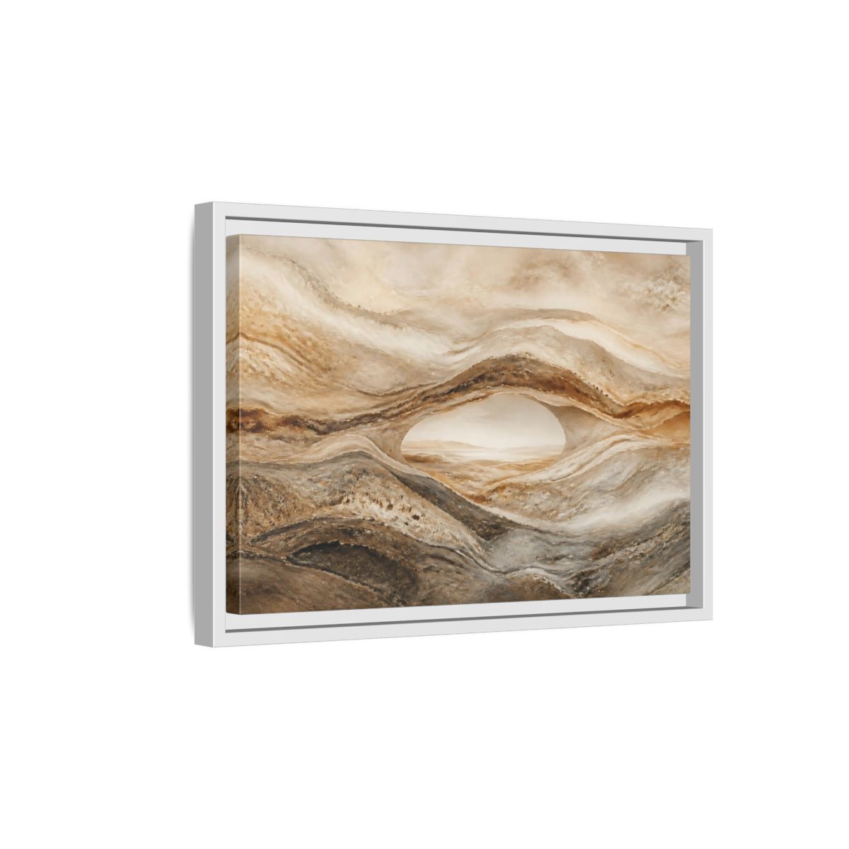 Side Mockup 4. Nature Rock Arch Earthy Rock Arch shown as stretched canvas wall art