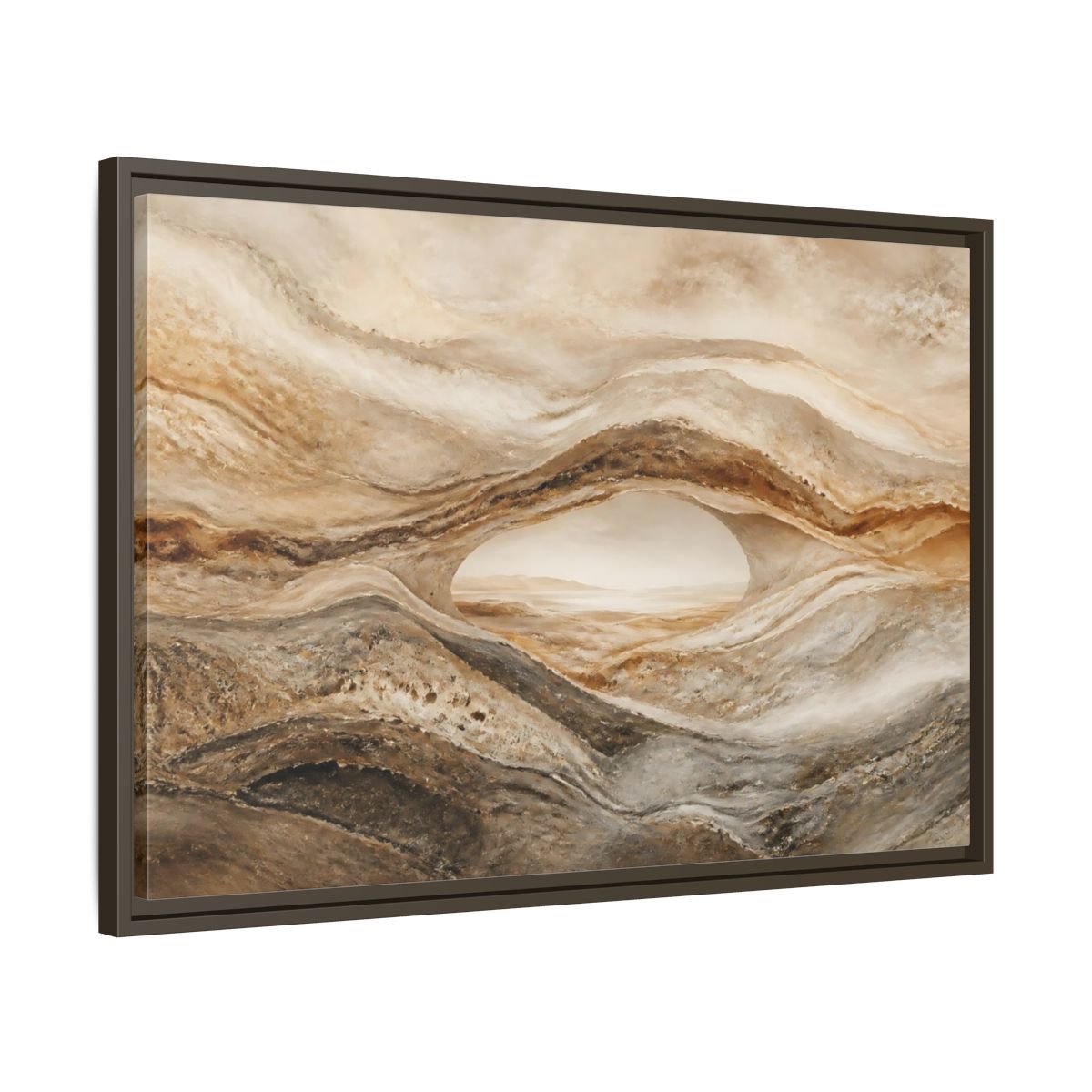Side Mockup 11. Nature Rock Arch Earthy Rock Arch shown as stretched canvas wall art