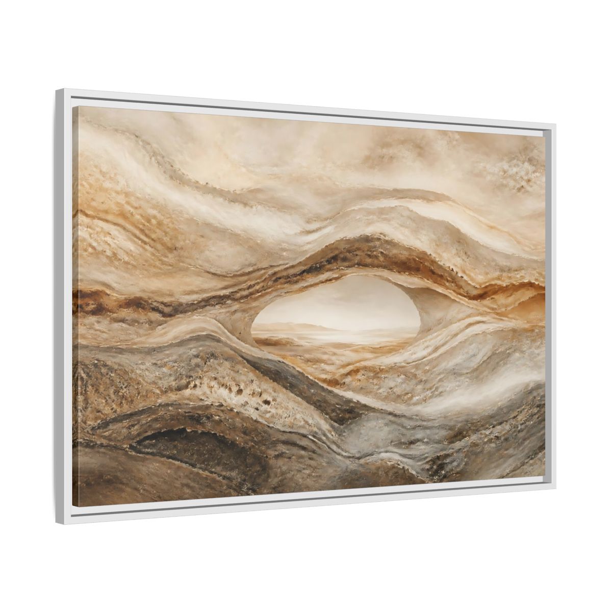 Side Mockup 9. Nature Rock Arch Earthy Rock Arch shown as stretched canvas wall art