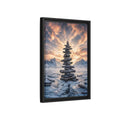 Side Mockup 6. Nature Rock Cairn Winter Cairn Landscape shown as stretched canvas wall art