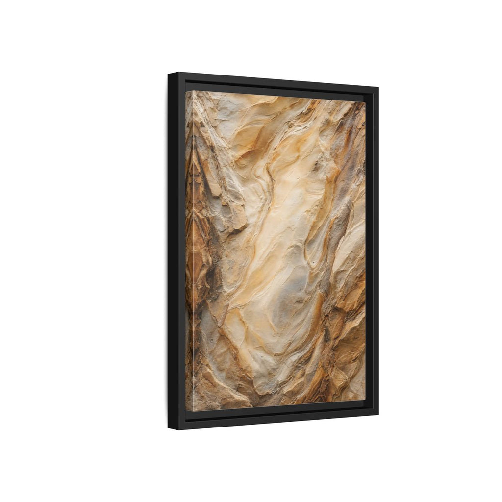 Side Mockup 6. Nature Rock Formation Brown And Tan Rock shown as stretched canvas wall art