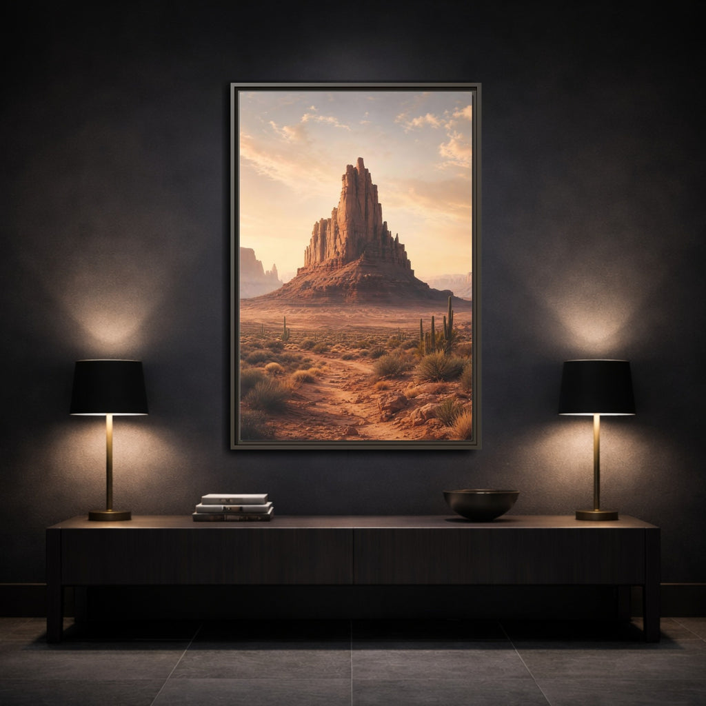 Mockup 3. Nature Rock Formation Desert Rock Landscape shown as stretched canvas wall art