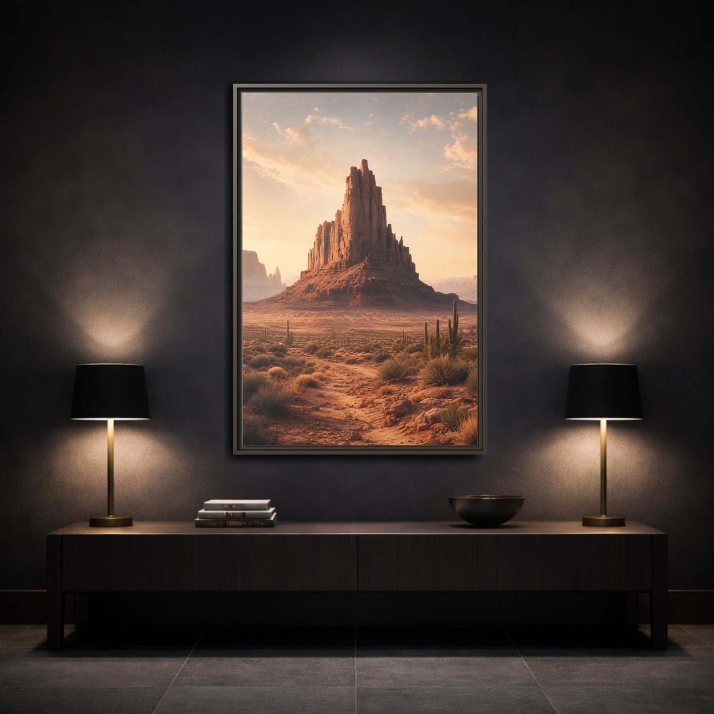 Mockup 3. Nature Rock Formation Desert Rock Landscape shown as stretched canvas wall art