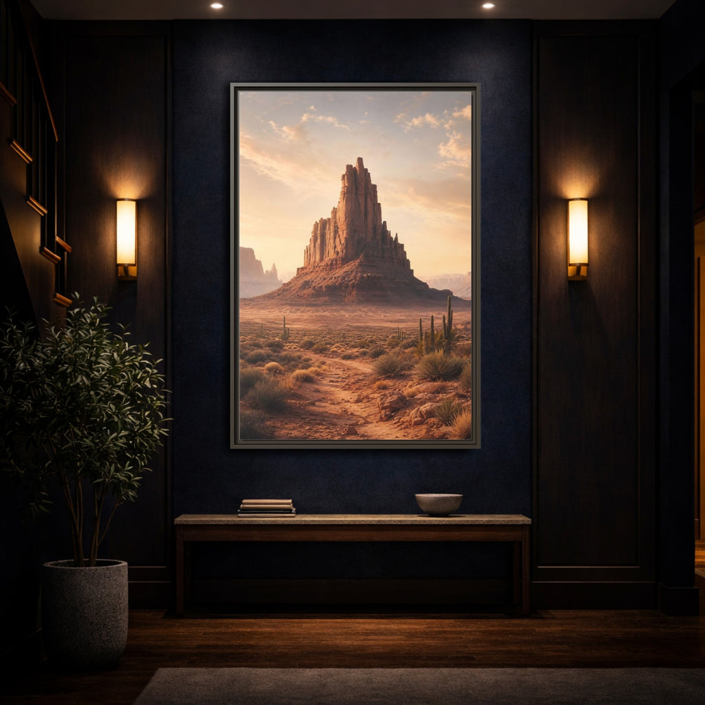 Mockup 4. Nature Rock Formation Desert Rock Landscape shown as stretched canvas wall art
