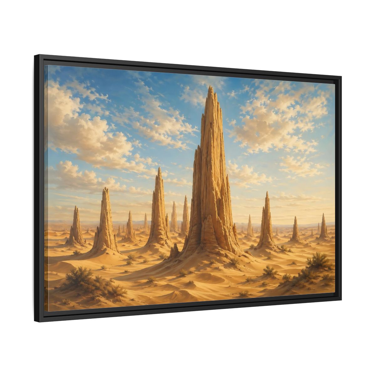 Side Mockup 13. Nature Rock Formations Desert Rock Landscape shown as stretched canvas wall art