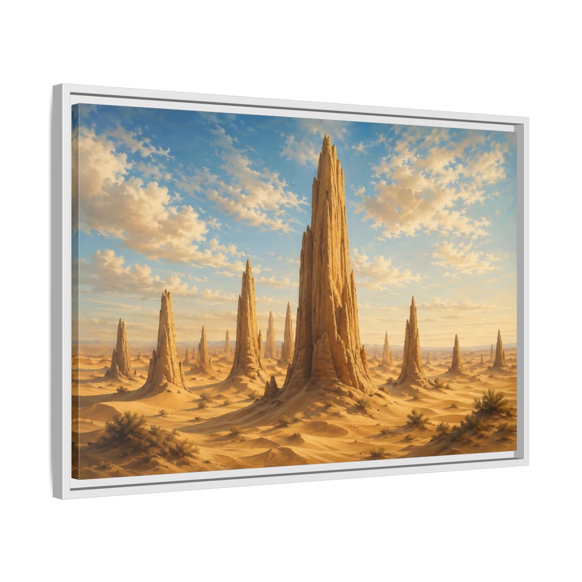 Side Mockup 10. Nature Rock Formations Desert Rock Landscape shown as stretched canvas wall art