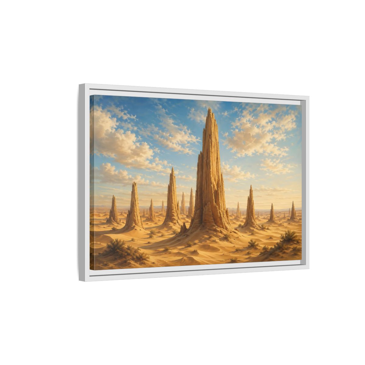 Side Mockup 1. Nature Rock Formations Desert Rock Landscape shown as stretched canvas wall art