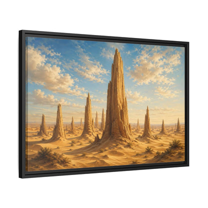Side Mockup 14. Nature Rock Formations Desert Rock Landscape shown as stretched canvas wall art