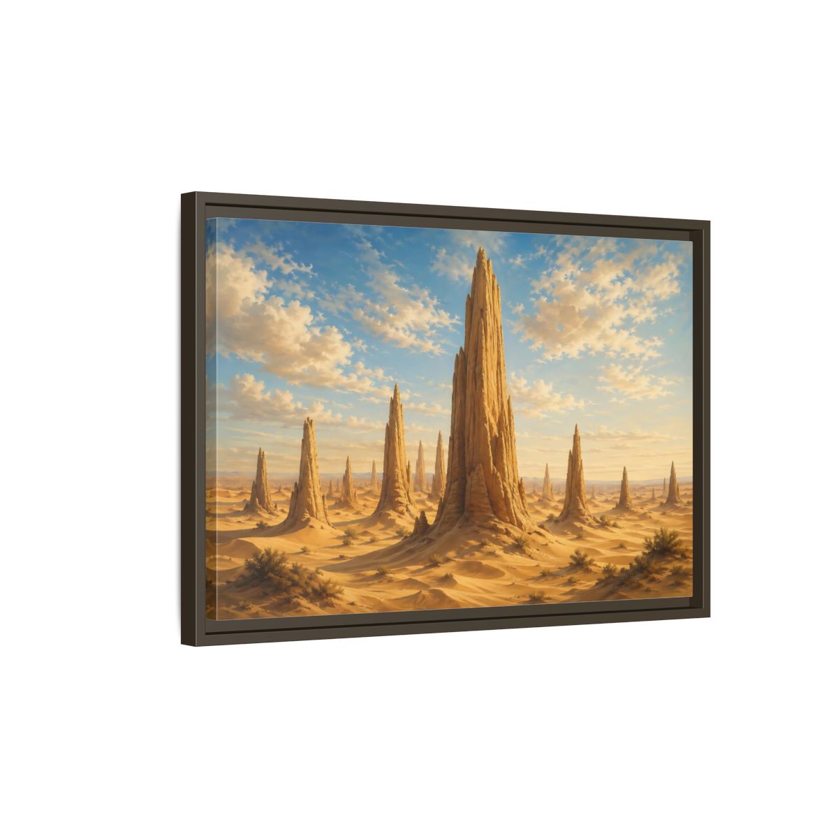 Side Mockup 2. Nature Rock Formations Desert Rock Landscape shown as stretched canvas wall art