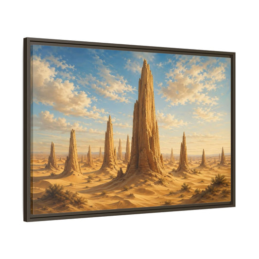 Main Mockup. Nature Rock Formations Desert Rock Landscape shown as stretched canvas wall art