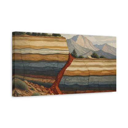Side Mockup 3. Nature Rock Strata shown as canvas print