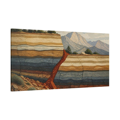 Side Mockup 2. Nature Rock Strata shown as canvas print