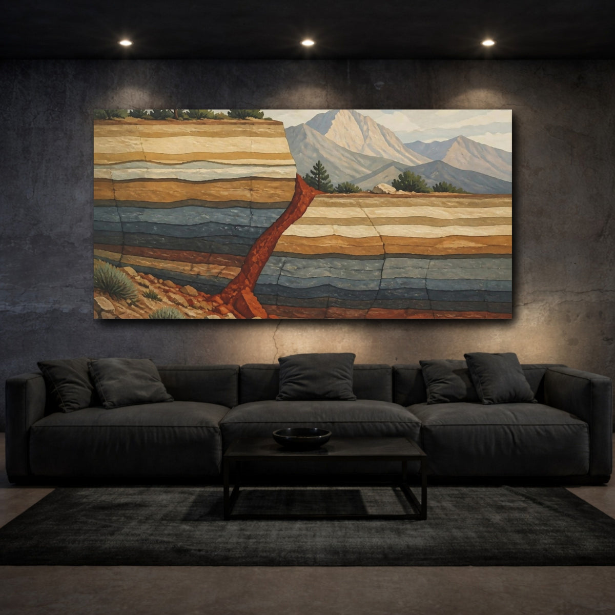 Mockup 3. Nature Rock Strata shown as canvas print